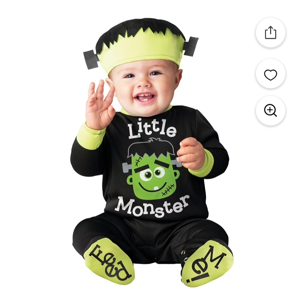 Monster Baby Costume - Black and Green